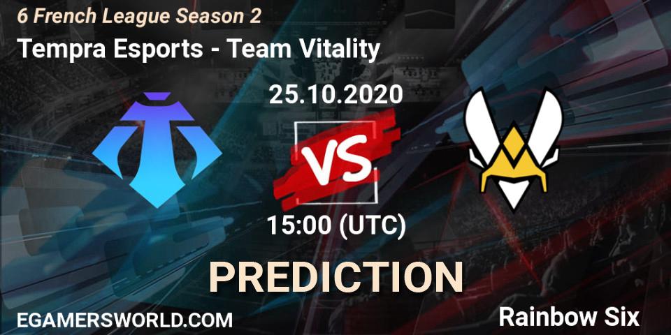 Tempra Esports - Team Vitality: Maç tahminleri. 25.10.2020 at 15:00, Rainbow Six, 6 French League Season 2 