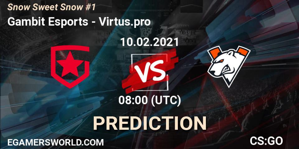 Gambit Esports - Virtus.pro: Maç tahminleri. 10.02.2021 at 08:00, Counter-Strike (CS2), Snow Sweet Snow #1