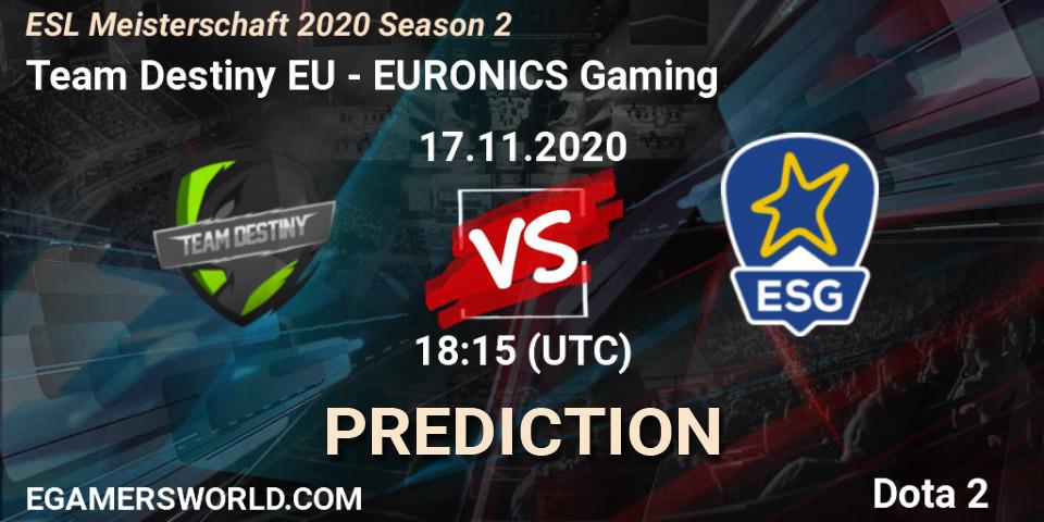 Team Destiny EU - EURONICS Gaming: Maç tahminleri. 17.11.2020 at 20:21, Dota 2, ESL Meisterschaft 2020 Season 2