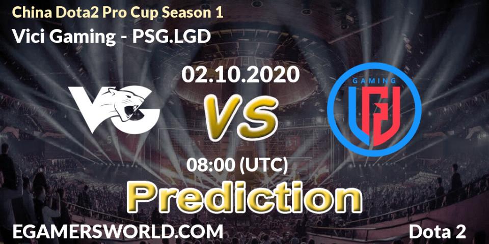 Vici Gaming - PSG.LGD: Maç tahminleri. 02.10.2020 at 09:35, Dota 2, China Dota2 Pro Cup Season 1