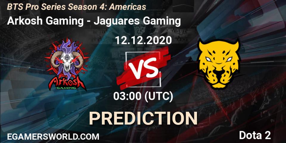 Arkosh Gaming - Jaguares Gaming: Maç tahminleri. 11.12.2020 at 23:19, Dota 2, BTS Pro Series Season 4: Americas