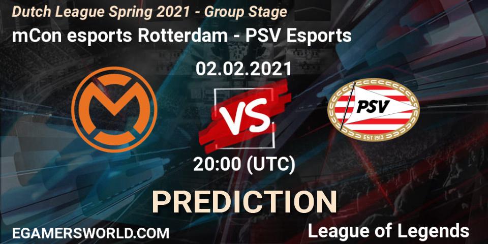 mCon esports Rotterdam - PSV Esports: Maç tahminleri. 02.02.2021 at 20:00, LoL, Dutch League Spring 2021 - Group Stage