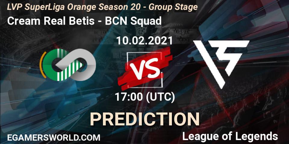 Cream Real Betis - BCN Squad: Maç tahminleri. 10.02.2021 at 17:00, LoL, LVP SuperLiga Orange Season 20 - Group Stage