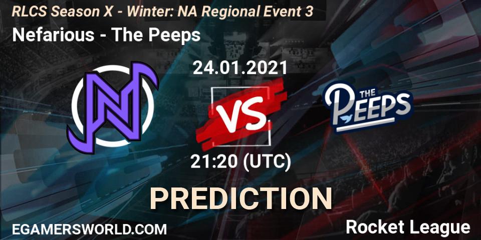 Nefarious - The Peeps: Maç tahminleri. 24.01.2021 at 21:20, Rocket League, RLCS Season X - Winter: NA Regional Event 3