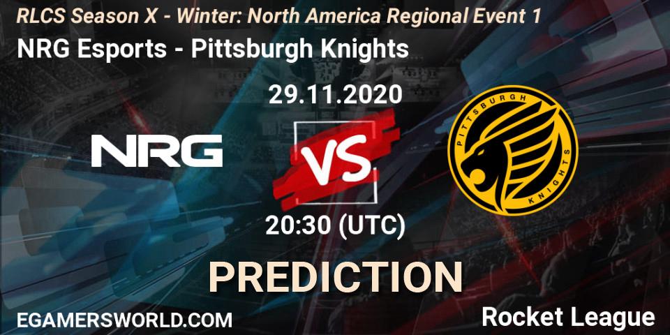 NRG Esports - Pittsburgh Knights: Maç tahminleri. 29.11.2020 at 20:30, Rocket League, RLCS Season X - Winter: North America Regional Event 1