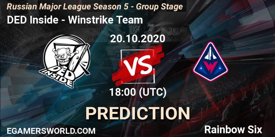 DED Inside - Winstrike Team: Maç tahminleri. 20.10.20, Rainbow Six, Russian Major League Season 5 - Group Stage