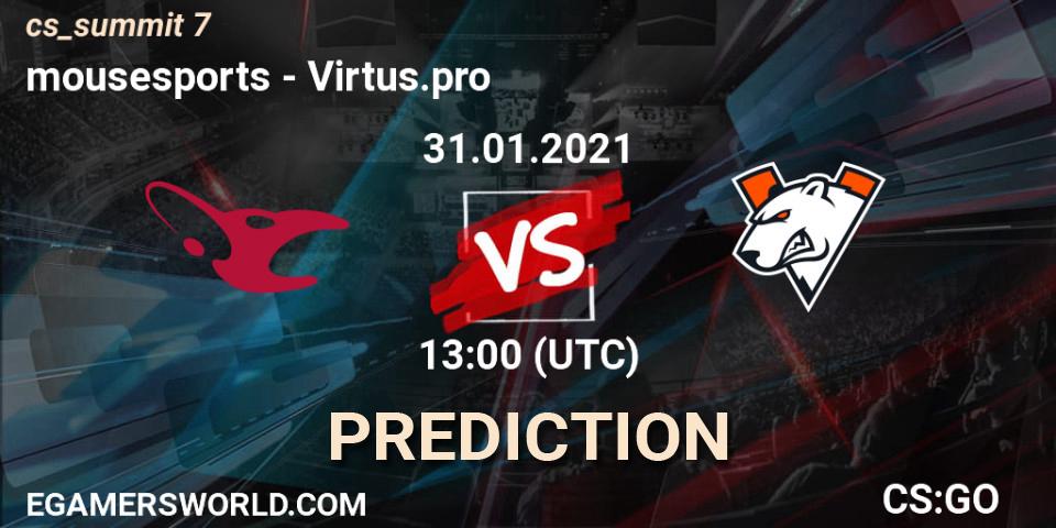 mousesports - Virtus.pro: Maç tahminleri. 31.01.2021 at 13:00, Counter-Strike (CS2), cs_summit 7