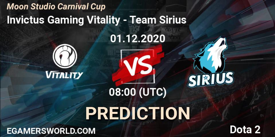 Invictus Gaming Vitality - Team Sirius: Maç tahminleri. 01.12.2020 at 08:37, Dota 2, Moon Studio Carnival Cup
