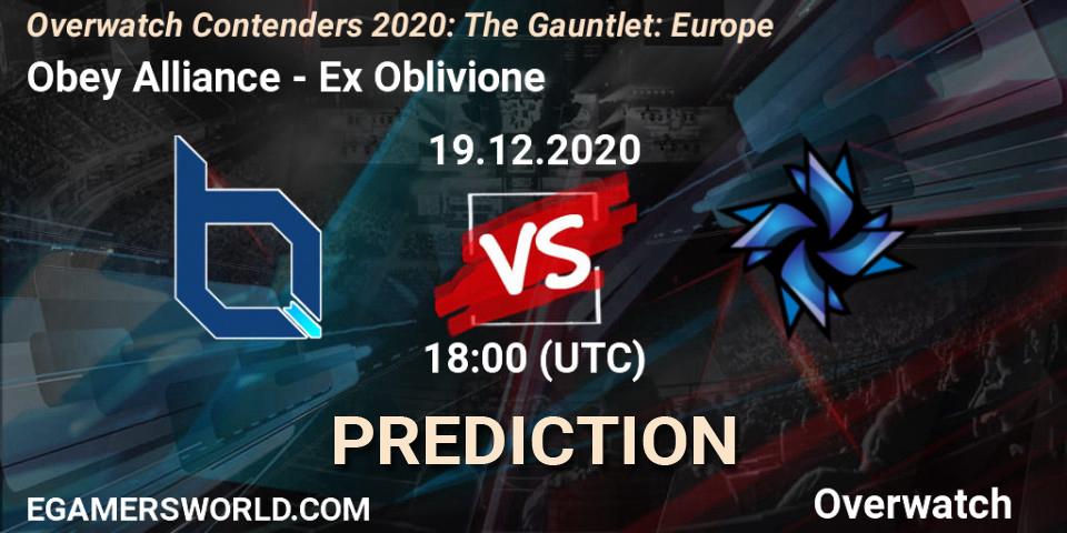 Obey Alliance - Ex Oblivione: Maç tahminleri. 19.12.2020 at 18:00, Overwatch, Overwatch Contenders 2020: The Gauntlet: Europe