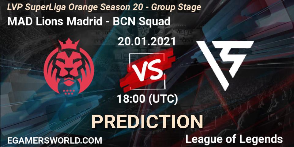 MAD Lions Madrid - BCN Squad: Maç tahminleri. 20.01.2021 at 18:00, LoL, LVP SuperLiga Orange Season 20 - Group Stage