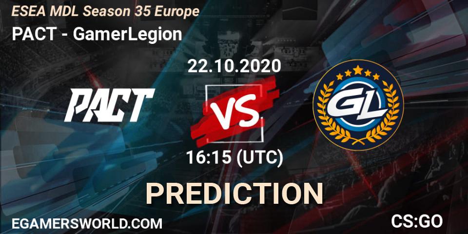 PACT - GamerLegion: Maç tahminleri. 22.10.2020 at 16:25, Counter-Strike (CS2), ESEA MDL Season 35 Europe