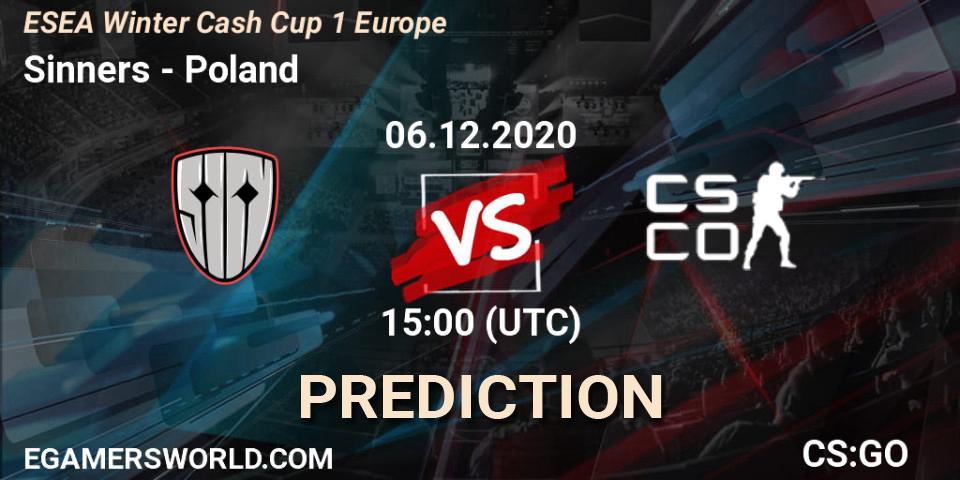 Sinners - Poland: Maç tahminleri. 06.12.2020 at 15:00, Counter-Strike (CS2), ESEA Winter Cash Cup 1 Europe