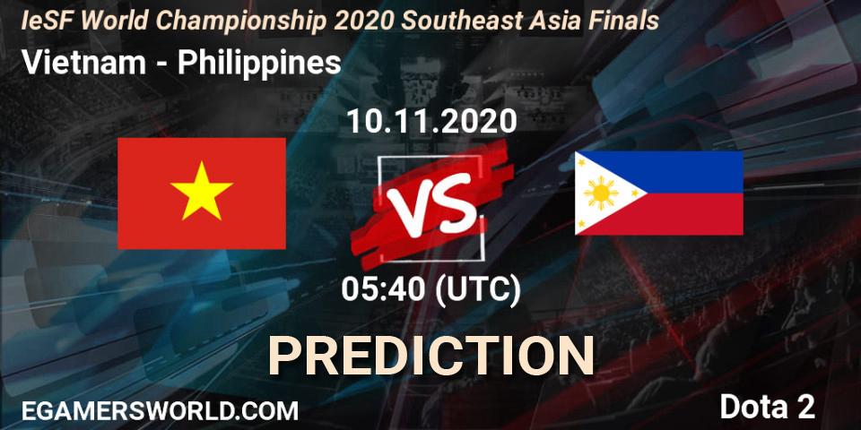 Vietnam - Philippines: Maç tahminleri. 10.11.2020 at 05:40, Dota 2, IeSF World Championship 2020 Southeast Asia Finals