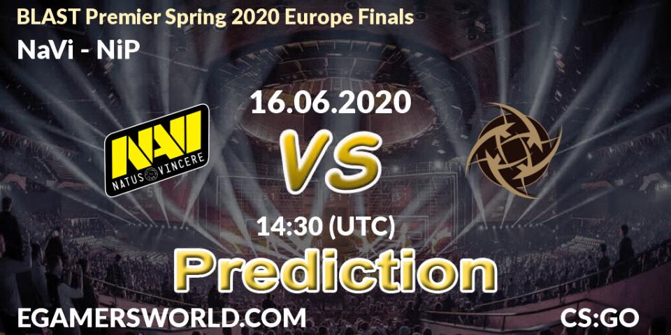 NaVi - NiP: Maç tahminleri. 16.06.2020 at 14:30, Counter-Strike (CS2), BLAST Premier Spring 2020 Europe Finals