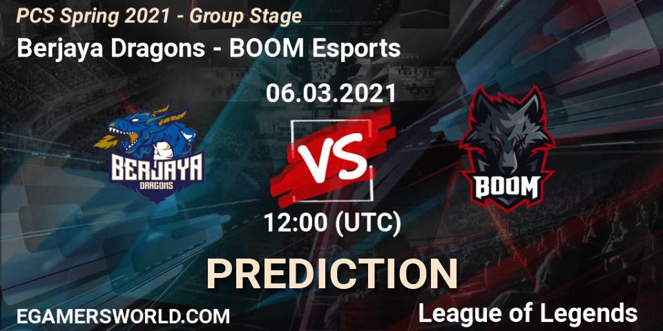 Berjaya Dragons - BOOM Esports: Maç tahminleri. 06.03.2021 at 12:00, LoL, PCS Spring 2021 - Group Stage