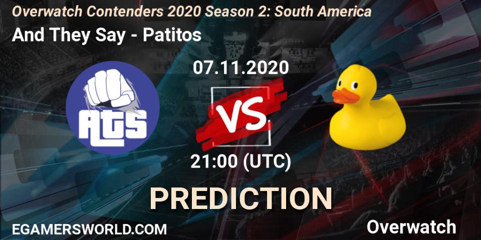 And They Say - Patitos: Maç tahminleri. 08.11.2020 at 00:00, Overwatch, Overwatch Contenders 2020 Season 2: South America