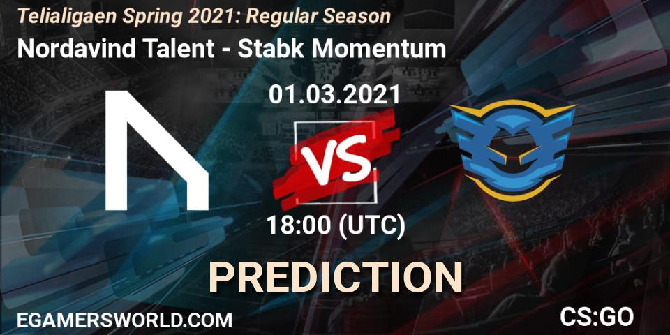 Nordavind Talent - Stabæk Momentum: Maç tahminleri. 01.03.2021 at 18:00, Counter-Strike (CS2), Telialigaen Spring 2021: Regular Season