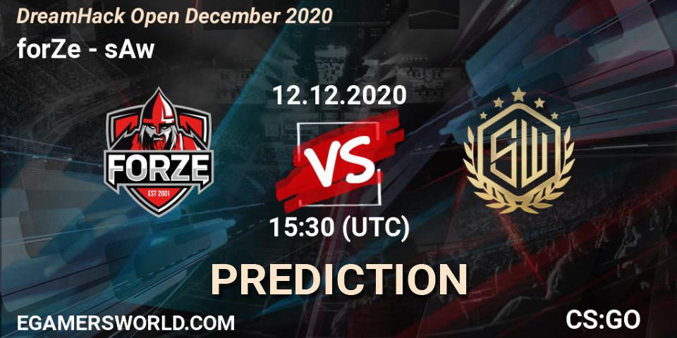 forZe - sAw: Maç tahminleri. 12.12.2020 at 15:30, Counter-Strike (CS2), DreamHack Open December 2020