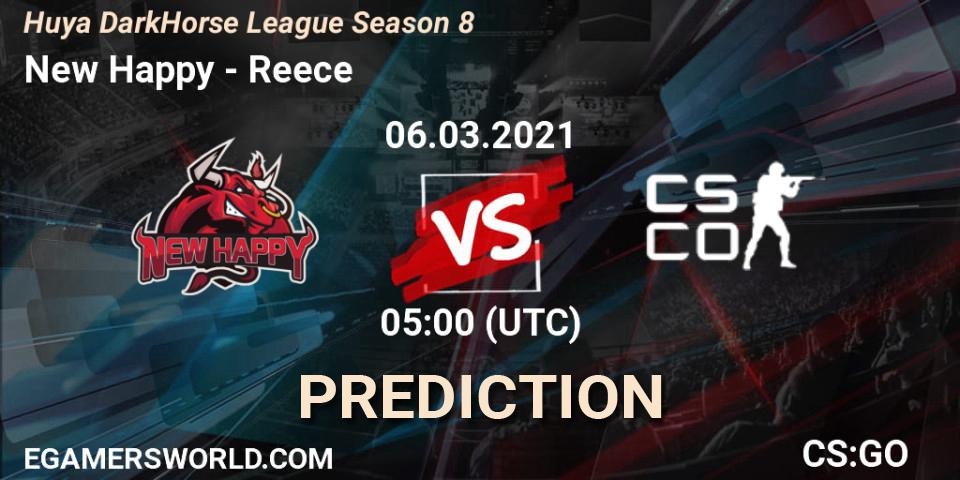 New Happy - Reece: Maç tahminleri. 06.03.2021 at 05:00, Counter-Strike (CS2), Huya DarkHorse League Season 8