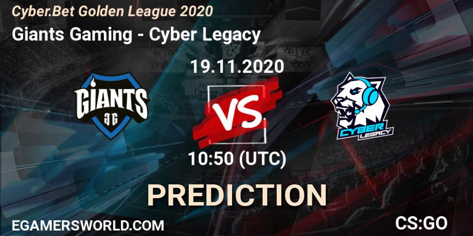 Giants Gaming - Cyber Legacy: Maç tahminleri. 19.11.2020 at 10:50, Counter-Strike (CS2), Cyber.Bet Golden League 2020