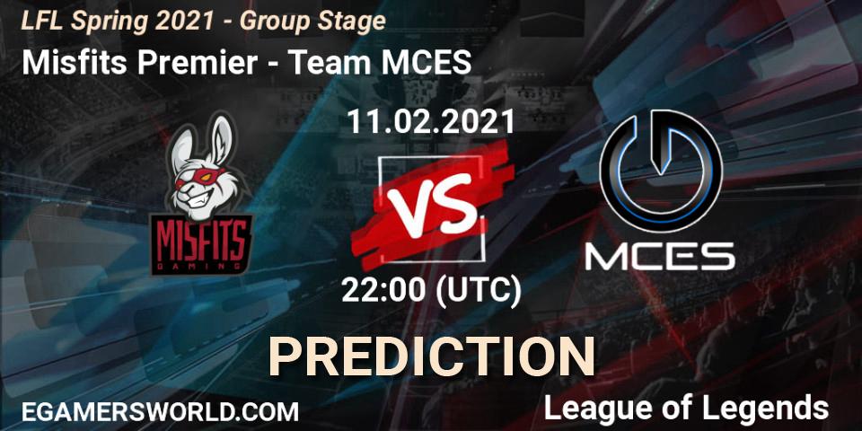 Misfits Premier - Team MCES: Maç tahminleri. 11.02.2021 at 22:00, LoL, LFL Spring 2021 - Group Stage