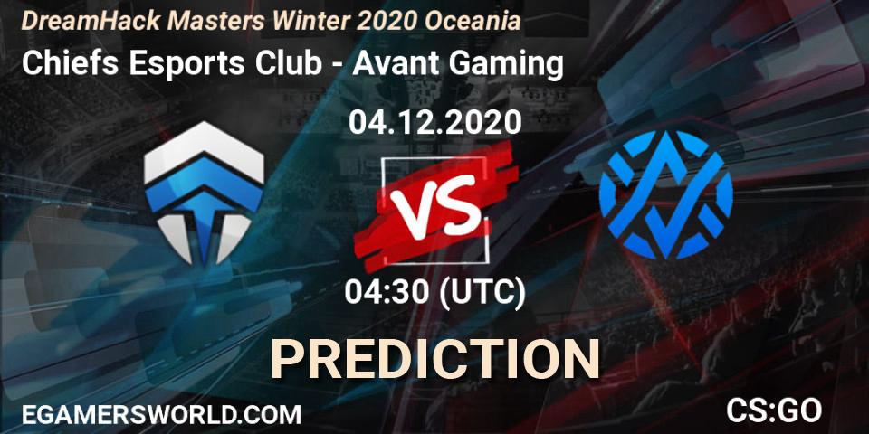 Chiefs Esports Club - Avant Gaming: Maç tahminleri. 04.12.2020 at 04:30, Counter-Strike (CS2), DreamHack Masters Winter 2020 Oceania