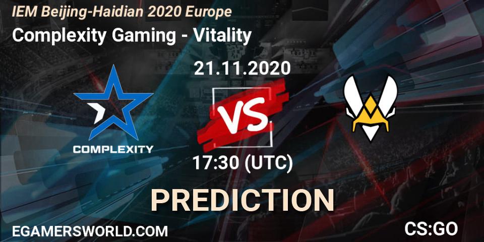 Complexity Gaming - Vitality: Maç tahminleri. 21.11.2020 at 17:30, Counter-Strike (CS2), IEM Beijing-Haidian 2020 Europe