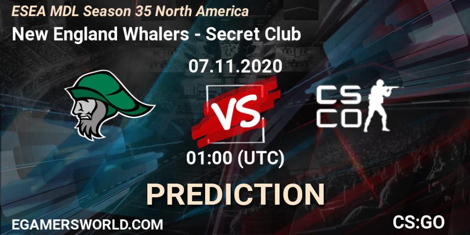 New England Whalers - Secret Club: Maç tahminleri. 07.11.2020 at 01:00, Counter-Strike (CS2), ESEA MDL Season 35 North America