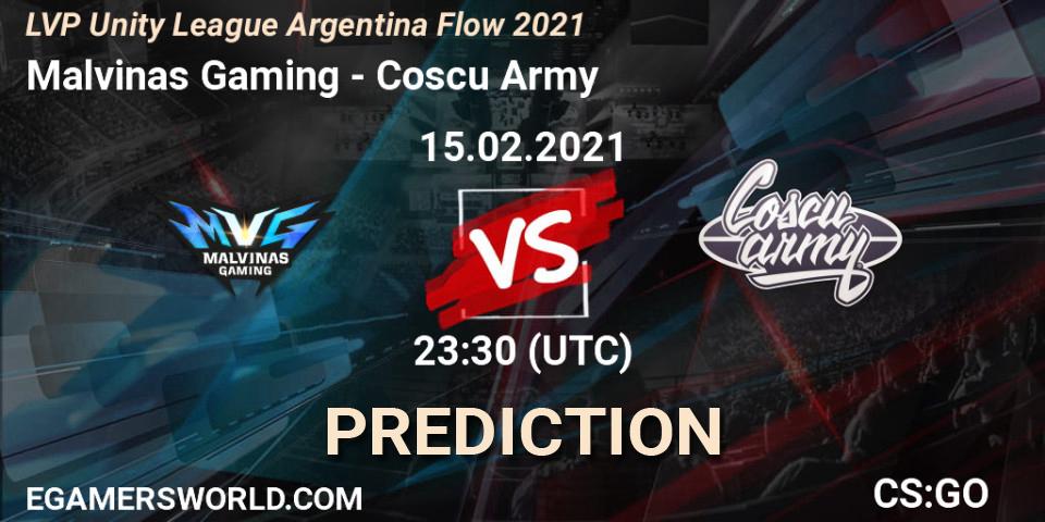 Malvinas Gaming - Coscu Army: Maç tahminleri. 15.02.2021 at 23:30, Counter-Strike (CS2), LVP Unity League Argentina Apertura 2021