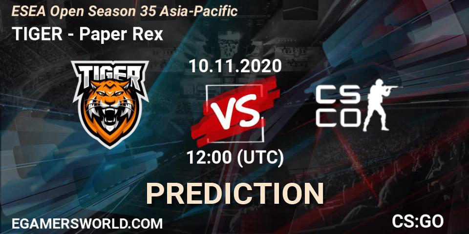 TIGER - Paper Rex: Maç tahminleri. 11.11.2020 at 12:00, Counter-Strike (CS2), ESEA Open Season 35 Asia-Pacific