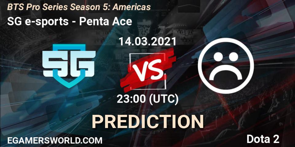 SG e-sports - Penta Ace: Maç tahminleri. 14.03.2021 at 22:16, Dota 2, BTS Pro Series Season 5: Americas