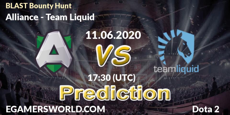 Alliance - Team Liquid: Maç tahminleri. 11.06.2020 at 17:31, Dota 2, BLAST Bounty Hunt