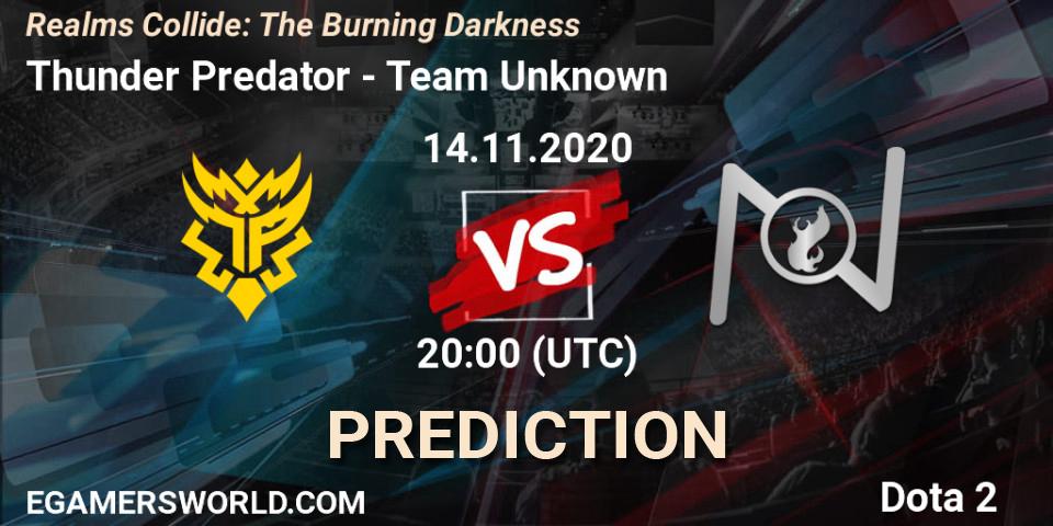 Thunder Predator - Team Unknown: Maç tahminleri. 14.11.20, Dota 2, Realms Collide: The Burning Darkness