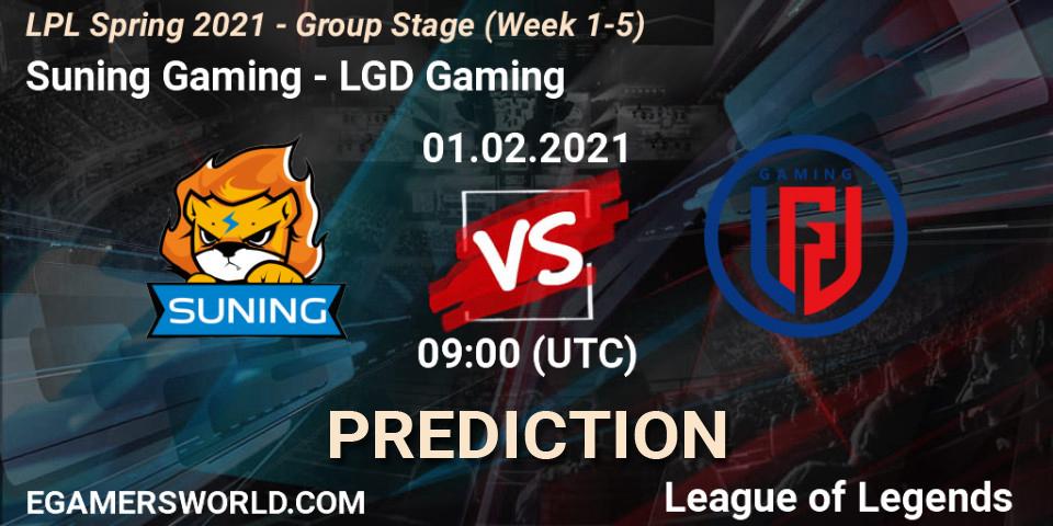 Suning Gaming - LGD Gaming: Maç tahminleri. 01.02.2021 at 09:21, LoL, LPL Spring 2021 - Group Stage (Week 1-5)
