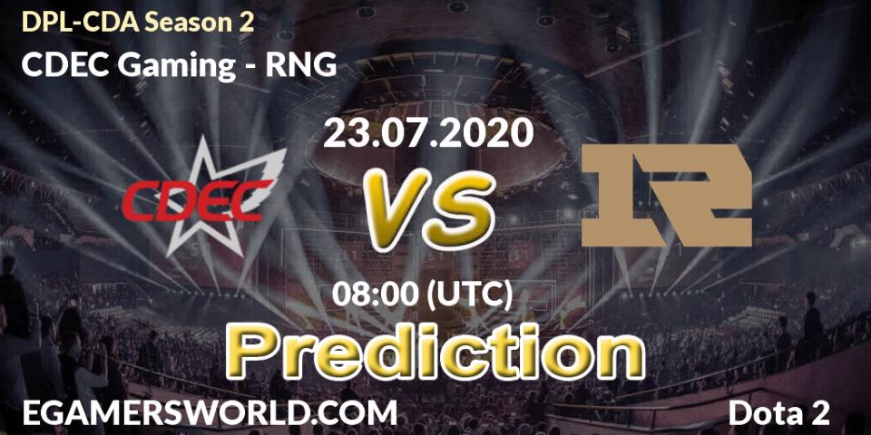 CDEC Gaming - RNG: Maç tahminleri. 23.07.2020 at 07:30, Dota 2, DPL-CDA Professional League Season 2