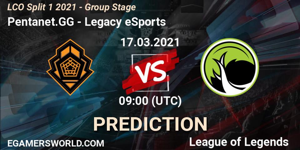 Pentanet.GG - Legacy eSports: Maç tahminleri. 17.03.21, LoL, LCO Split 1 2021 - Group Stage