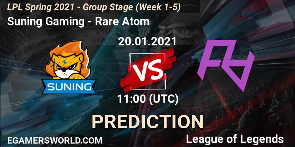 Suning Gaming - Rare Atom: Maç tahminleri. 20.01.2021 at 11:09, LoL, LPL Spring 2021 - Group Stage (Week 1-5)