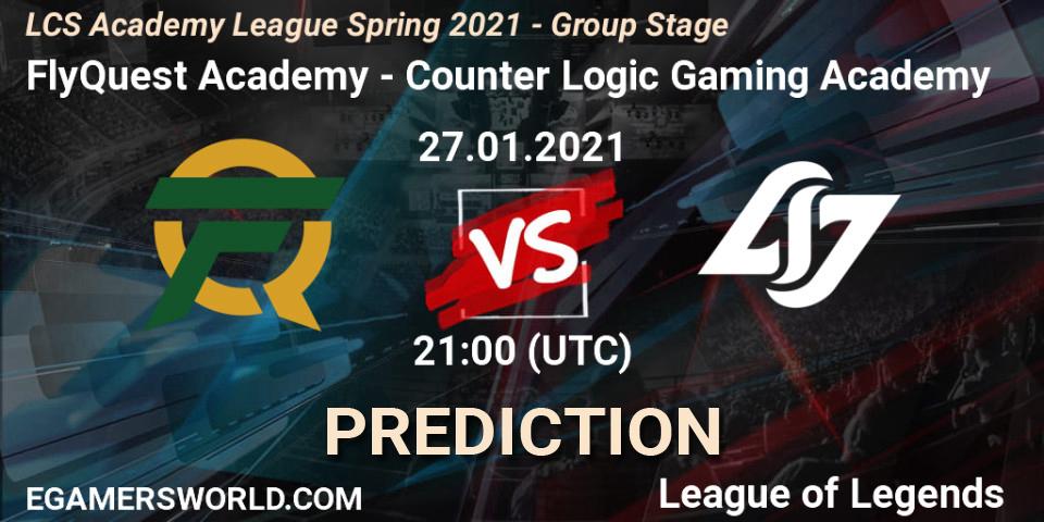 FlyQuest Academy - Counter Logic Gaming Academy: Maç tahminleri. 27.01.2021 at 21:00, LoL, LCS Academy League Spring 2021 - Group Stage