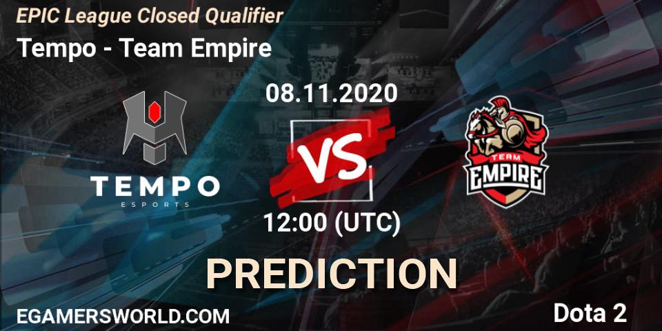 Tempo - Team Empire: Maç tahminleri. 08.11.2020 at 10:56, Dota 2, EPIC League Closed Qualifier