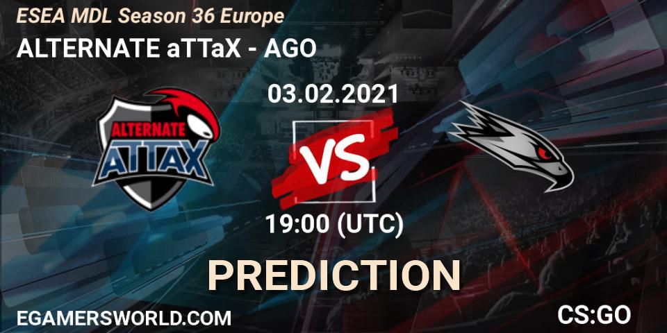ALTERNATE aTTaX - AGO: Maç tahminleri. 03.02.21, CS2 (CS:GO), MDL ESEA Season 36: Europe - Premier division