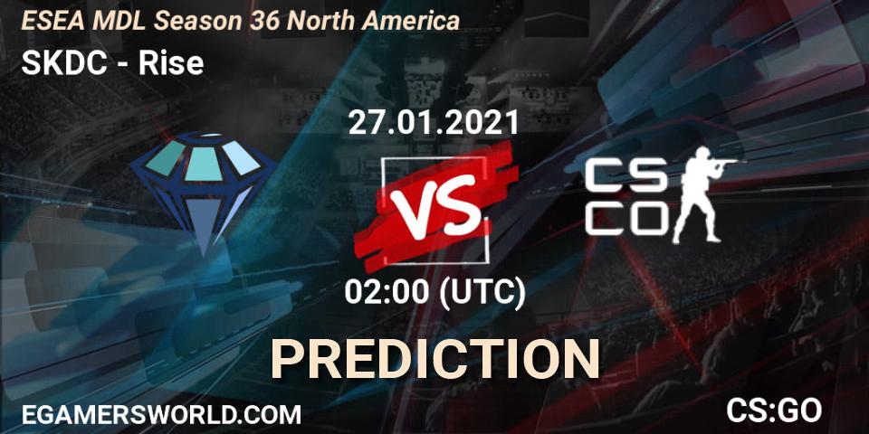 SKDC - Rise: Maç tahminleri. 27.01.2021 at 02:00, Counter-Strike (CS2), MDL ESEA Season 36: North America - Premier Division