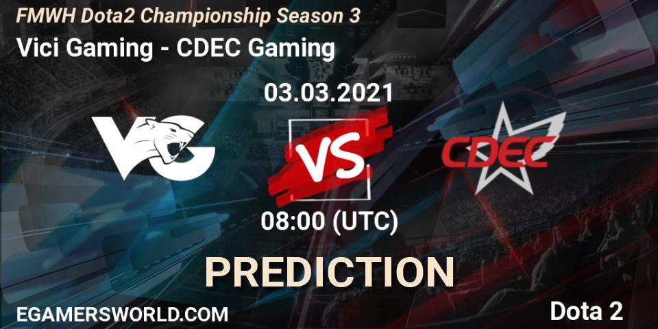 Vici Gaming - CDEC Gaming: Maç tahminleri. 05.03.2021 at 07:59, Dota 2, FMWH Dota2 Championship Season 3