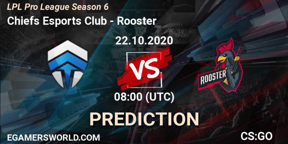 Chiefs Esports Club - Rooster: Maç tahminleri. 22.10.2020 at 08:00, Counter-Strike (CS2), LPL Pro League Season 6