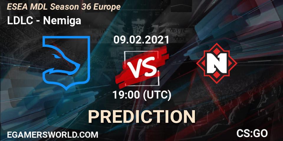 LDLC - Nemiga: Maç tahminleri. 09.02.2021 at 18:05, Counter-Strike (CS2), MDL ESEA Season 36: Europe - Premier division