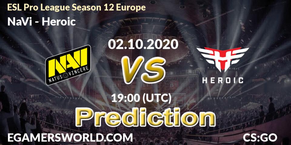 NaVi - Heroic: Maç tahminleri. 02.10.2020 at 19:15, Counter-Strike (CS2), ESL Pro League Season 12 Europe