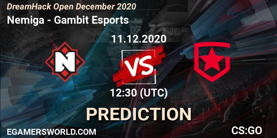 Nemiga - Gambit Esports: Maç tahminleri. 11.12.2020 at 12:55, Counter-Strike (CS2), DreamHack Open December 2020