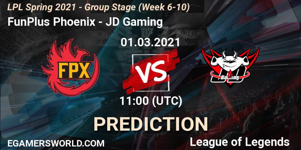 FunPlus Phoenix - JD Gaming: Maç tahminleri. 01.03.2021 at 11:00, LoL, LPL Spring 2021 - Group Stage (Week 6-10)