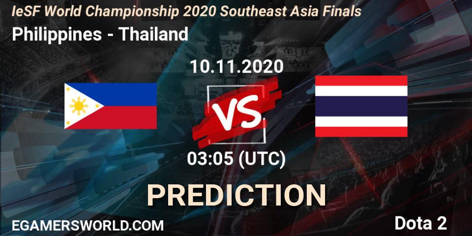 Philippines - Thailand: Maç tahminleri. 10.11.2020 at 03:52, Dota 2, IeSF World Championship 2020 Southeast Asia Finals