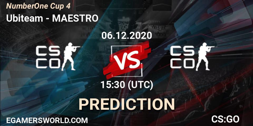 Ubiteam - MAESTRO: Maç tahminleri. 06.12.2020 at 15:00, Counter-Strike (CS2), NumberOne Cup 4