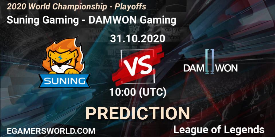 Suning Gaming - DAMWON Gaming: Maç tahminleri. 31.10.20, LoL, 2020 World Championship - Playoffs